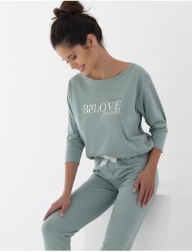 Пижама с брюками из хлопка Sensis GARDEN, Цвет: зеленый, Размеры: M