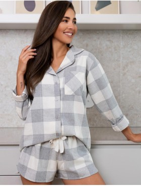 Фланелевая пижама с шортами Sensis JOANNA, Цвет: серый, Размеры: M