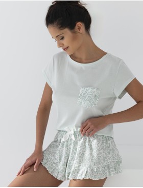 Хлопковая пижама с шортами Sensis MARTHA, Цвет: мята, Размеры: M