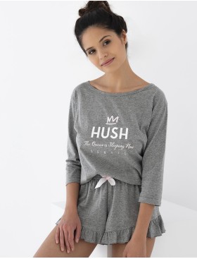 Хлопковая пижама с шортами Sensis NANCY, Цвет: серый, Размеры: M