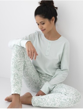 Женская хлопковая пижама Sensis OLIVE, Цвет: зеленый, Размеры: M