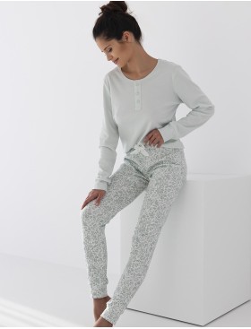 Женская хлопковая пижама Sensis OLIVE, Цвет: зеленый, Размеры: M, изображение 2