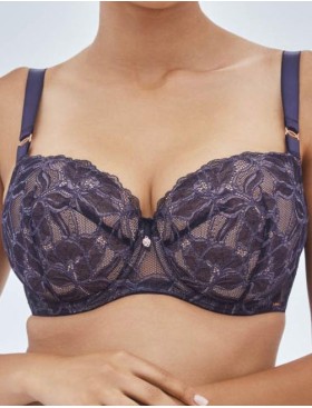 Бюстгальтер поролоновый с вкладышем Alles GLOW U/W navy blue, Цвет: темно-синий, Размеры: 70F