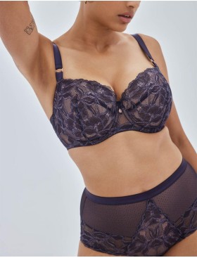 Бюстгальтер поролоновый с вкладышем Alles GLOW U/W navy blue, Цвет: темно-синий, Размеры: 70F, изображение 7