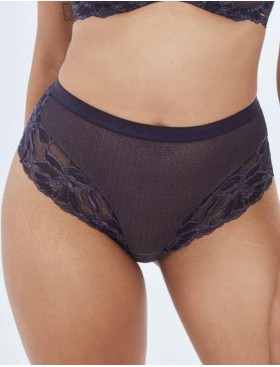 Стринги завышенные Alles GLOW stringi classic navy blue, Цвет: темно-синий, Размеры: S