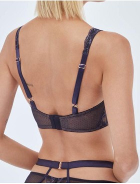 Кружевной бюстгальтер бралетт Alles GLOW M bralette navy blue, Цвет: темно-синий, Размеры: 75G, изображение 2