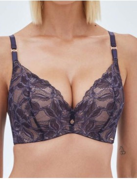 Бюстгальтер супер пуш-ап без косточек Alles GLOW Super P-UP navy blue, Цвет: темно-синий, Размеры: 70B