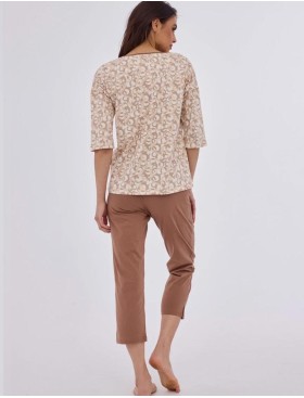 Пижама из хлопка Cornette 147 INES, Цвет: бежевый, Размеры: L, изображение 3