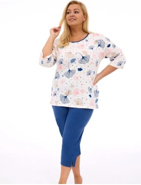 Женская пижама с брюками Cornette 147 SELENA, Цвет: экрю/синий, Размеры: L, изображение 3