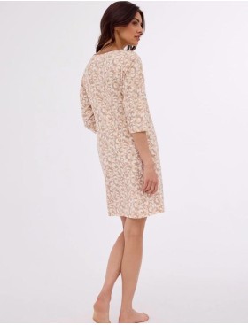 Ночная сорочка из хлопка Cornette 464 INES, Цвет: бежевый, Размеры: L, изображение 2