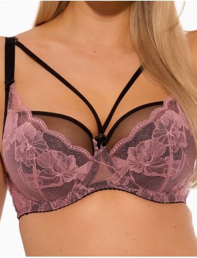Бюстгальтер с полупоролоном Gaia 1266 MALENE PU чёрно-розовый, Цвет: чёрно-розовый, Размеры: 70G