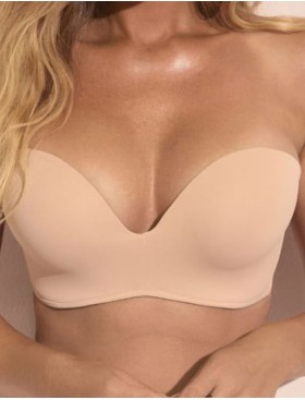 Бюстгальтер планж без бретелей Kinga 1167-BC EXPERT BRA бежевый, Цвет: бежевый, Размеры: 70F