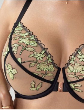 Бюстгальтер с застежкой спереди Kris Line LIME soft opened up front, Цвет: бежевый+лайм, Размеры: 100C, изображение 6