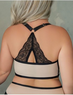 Бюстгальтер с застежкой спереди Kris Line LIME soft opened up front, Цвет: бежевый+лайм, Размеры: 100C, изображение 2