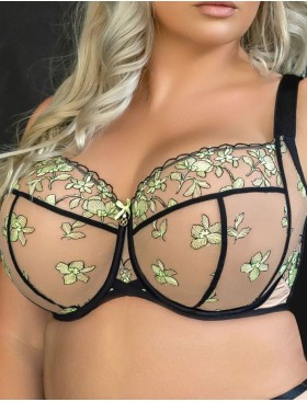 Бюстгальтер с мягкой чашкой Kris Line LIME soft full cup, Цвет: бежевый+лайм, Размеры: 100E