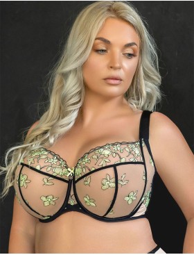 Бюстгальтер с мягкой чашкой Kris Line LIME soft full cup, Цвет: бежевый+лайм, Размеры: 100E, изображение 3