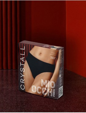 Трусы слипы миди Mioocchi CRYSTALL 7837 nero, Цвет: nero (черный), Размеры: 3XL, изображение 4