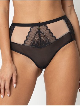 Трусы высокие Subtille ELZA high-waist, Цвет: черный+бежевый, Размеры: M