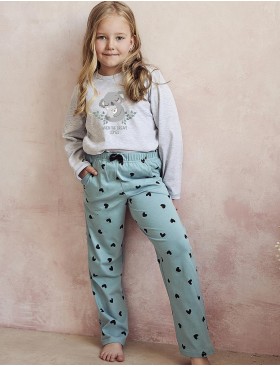 Хлопковая детская пижама Taro 3035/3036 NINA, Цвет: серый/мята, Размеры: 122, изображение 2