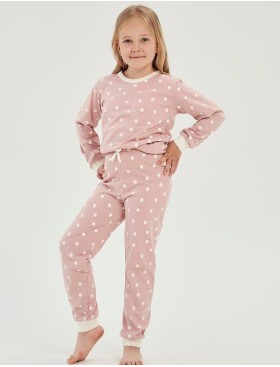 Пижама для девочек Taro 3040/3041/3050 CHLOE, Цвет: пыльная роза/белый, Размеры: 92