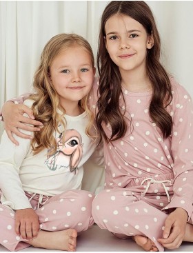 Пижама для девочек Taro 3040/3041/3050 CHLOE, Цвет: пыльная роза/белый, Размеры: 92, изображение 2