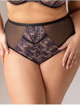 Трусы слипы высокие Kris Line BLURRY briefs high waist, Цвет: черный+мульти, Размеры: L