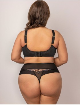 Завышенные трусы стринги Kris Line BLURRY stringi high waist, Цвет: черный+мульти, Размеры: L, изображение 4