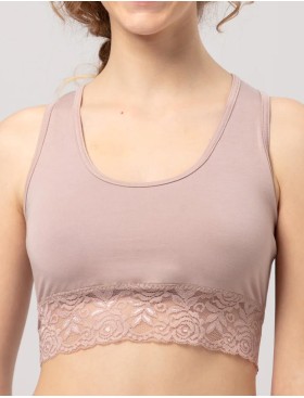 Женский топ с кружевом Key LBT 111 бежевый, Цвет: бежевый, Размеры: S