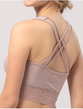 Женский топ с кружевом Key LBT 111 бежевый, Цвет: бежевый, Размеры: S, изображение 2
