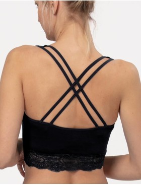 Женский топ с кружевом Key LBT 111 черный, Цвет: черный, Размеры: S, изображение 2