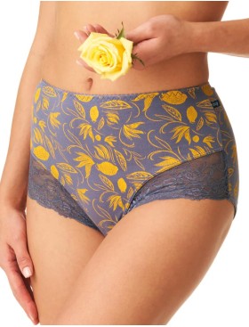 Набор высоких трусов слипов Key LPF 910 (2 шт) фиолетовый/жёлтый, Цвет: фиолетовый/жёлтый, Размеры: M