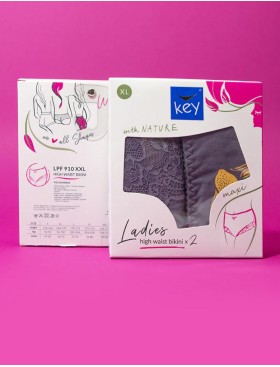 Набор высоких трусов слипов Key LPF 910 (2 шт) фиолетовый/жёлтый, Цвет: фиолетовый/жёлтый, Размеры: M, изображение 5