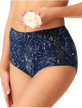 Набор высоких трусов слипов Key LPF 911 (2 шт) темно-синий/белый, Цвет: темно-синий/белый, Размеры: M