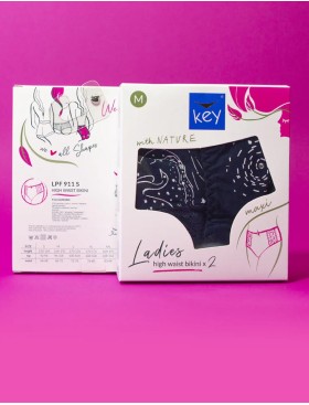 Набор высоких трусов слипов Key LPF 911 (2 шт) темно-синий/белый, Цвет: темно-синий/белый, Размеры: M, изображение 5