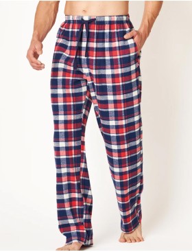 Домашние фланелевые штаны Key MHT 613 темно-синий/коралл, Цвет: темно-синий/коралл, Размеры: L
