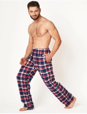 Домашние фланелевые штаны Key MHT 613 темно-синий/коралл, Цвет: темно-синий/коралл, Размеры: L, изображение 2