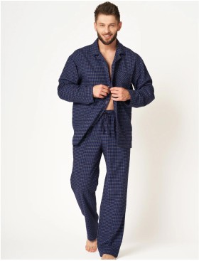 Фланелевая мужская пижама Key MNS 457 темно-синий, Цвет: темно-синий, Размеры: L, изображение 2