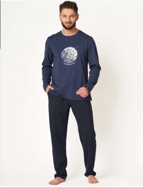 Пижама мужская со штанами Key MNS 625 темно-синий, Цвет: темно-синий, Размеры: 2XL, изображение 2
