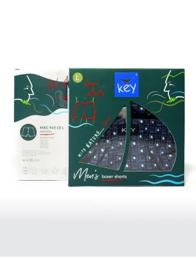 Свободные трусы-шорты Key MXC 945 синий/бирюзовый, Цвет: синий/бирюзовый, Размеры: 4XL, изображение 3