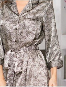 Атласная рубашка-халат Mia-Amore AJUR 8777, Цвет: капучино, Размеры: M, изображение 3