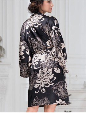 Короткий халат-кимоно Mia-Amore DA VINCI 8444 черный, Цвет: черный, Размеры: 4XL/5XL, изображение 2