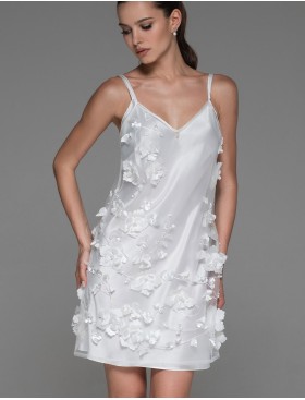 Прозрачная сорочка из сетки с цветами Mia-Amore FLORINDA 4274 белый, Цвет: белый, Размеры: M, изображение 3