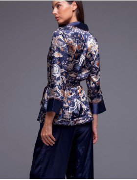 Атласная пижама двойка Mia-Amore ZODIAC 7287, Цвет: темно-синий, Размеры: M, изображение 2