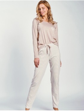 Хлопковая женская пижама Taro 3246 GINA, Цвет: бежевый, Размеры: XL, изображение 2