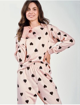 Пижама женская со штанами Taro 3206 HANNAH, Цвет: розовый/черный, Размеры: XL