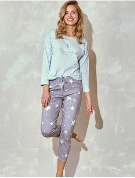 Пижама женская со штанами Taro 3210 BRIGITTE, Цвет: ментол/светло-серый, Размеры: XL