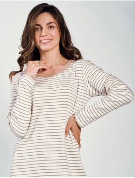 Женская трикотажная сорочка Taro 3227 MAGGIE, Цвет: светло-бежевый, Размеры: XL, изображение 3