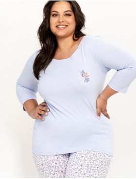 Пижама женская со штанами Taro 3240/3256/3257 ARIELLA, Цвет: светло-голубой, Размеры: 6XL, изображение 2