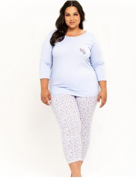 Пижама женская со штанами Taro 3240/3256/3257 ARIELLA, Цвет: светло-голубой, Размеры: 6XL, изображение 4