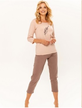 Домашний комплект из хлопка Taro 3287/3289 JANE, Цвет: бежево-розовый/латте, Размеры: 3XL, изображение 3